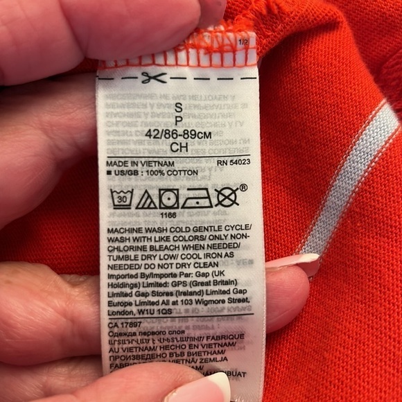 Banana Republic Orange & White Striped Cropped Long Sleeve Top Size Small - Picture 6 of 6